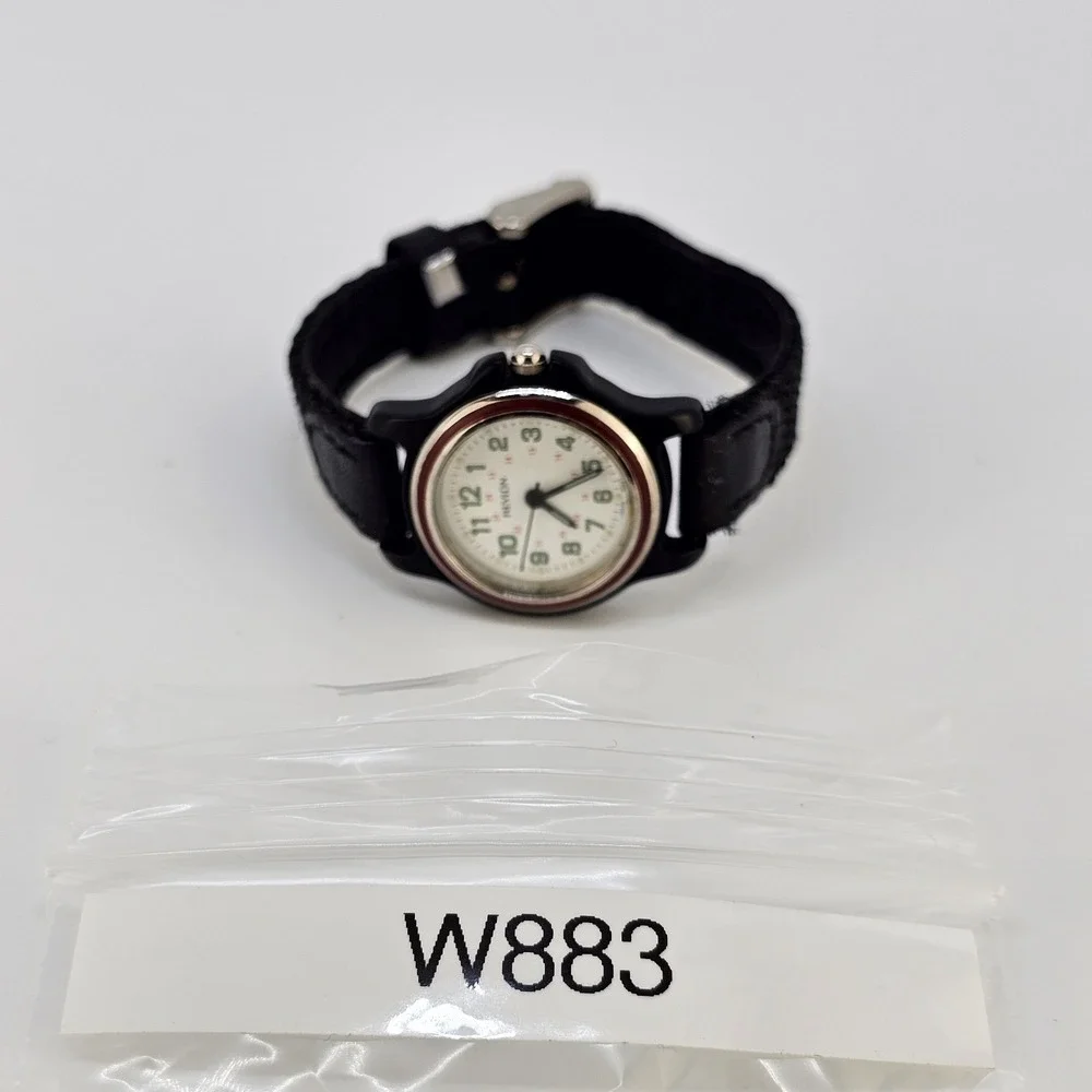 Revlon Watch Women 25MM White Dial Black Nylon Bands Up to 6